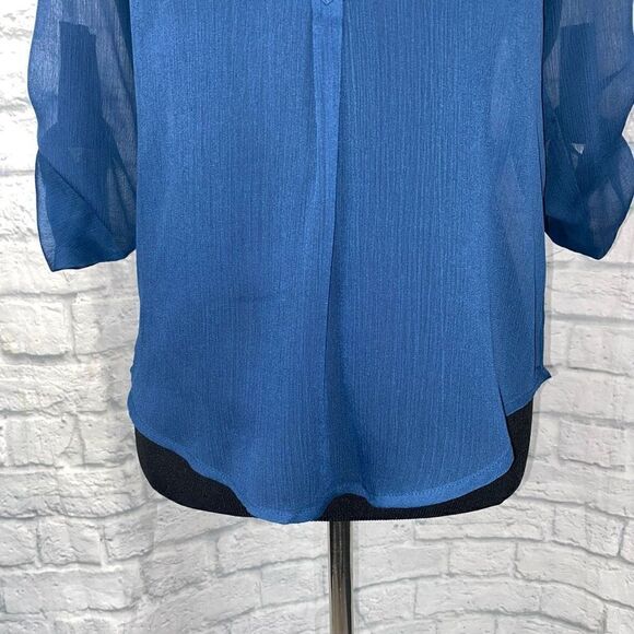 About a girl sheer blouse w/button sleeves sz XS - Picture 2 of 11